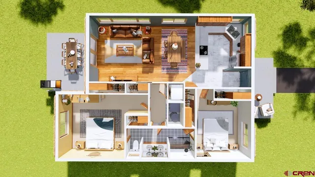 a front view of a building with glass windows