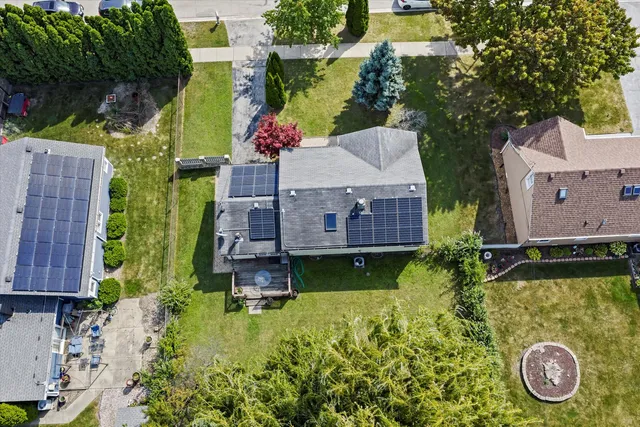 an aerial view of a house