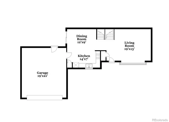 a picture of a bench in a white building