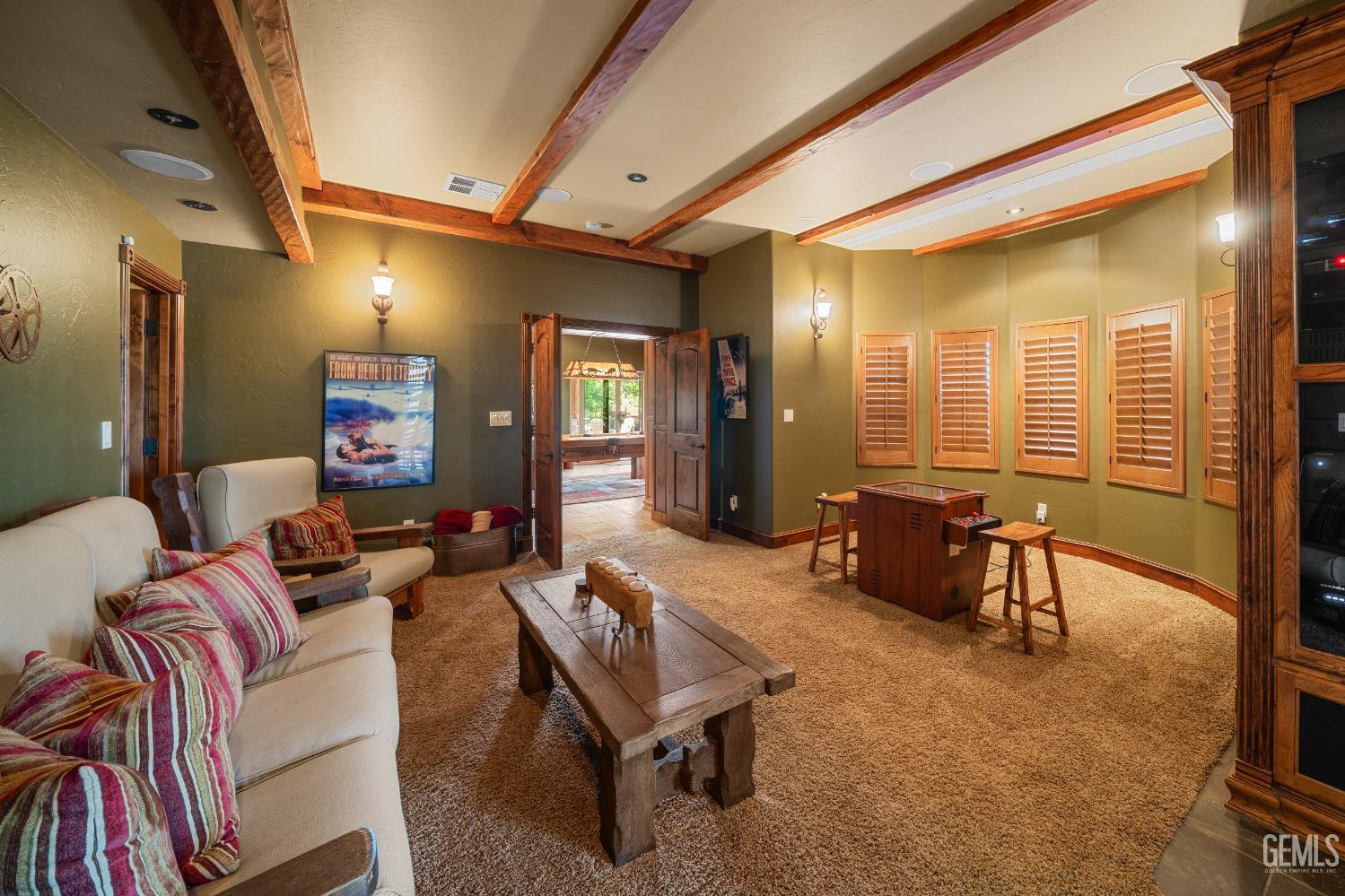 Undisclosed Address Tehachapi, CA 93561 - Photo 44 of 73 a living room with furniture a dining table and chairs with wooden floor