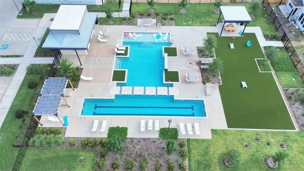 an aerial view of a house