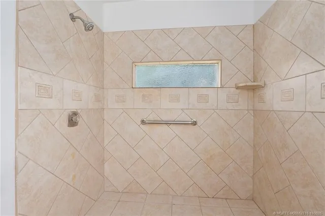 a view of a room with racks on the wall