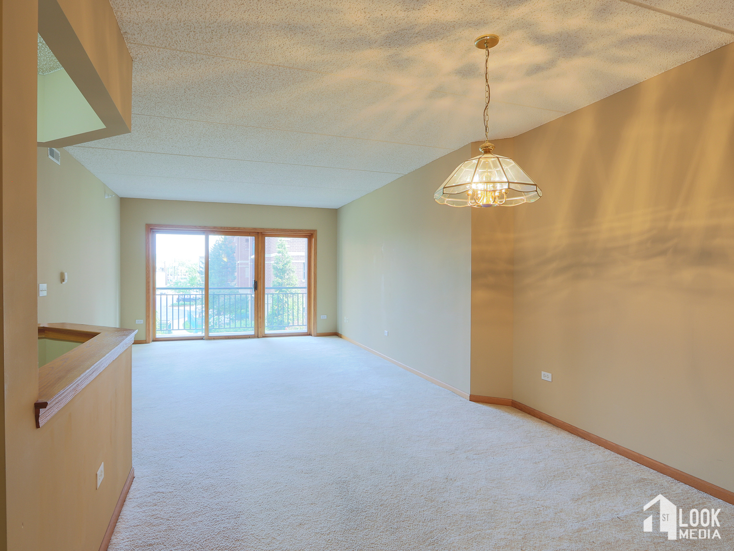 5 West Central Road, Unit 207 Mount Prospect, IL 60056 - Photo 2 of 29 a view of an empty room with window and chandelier fan