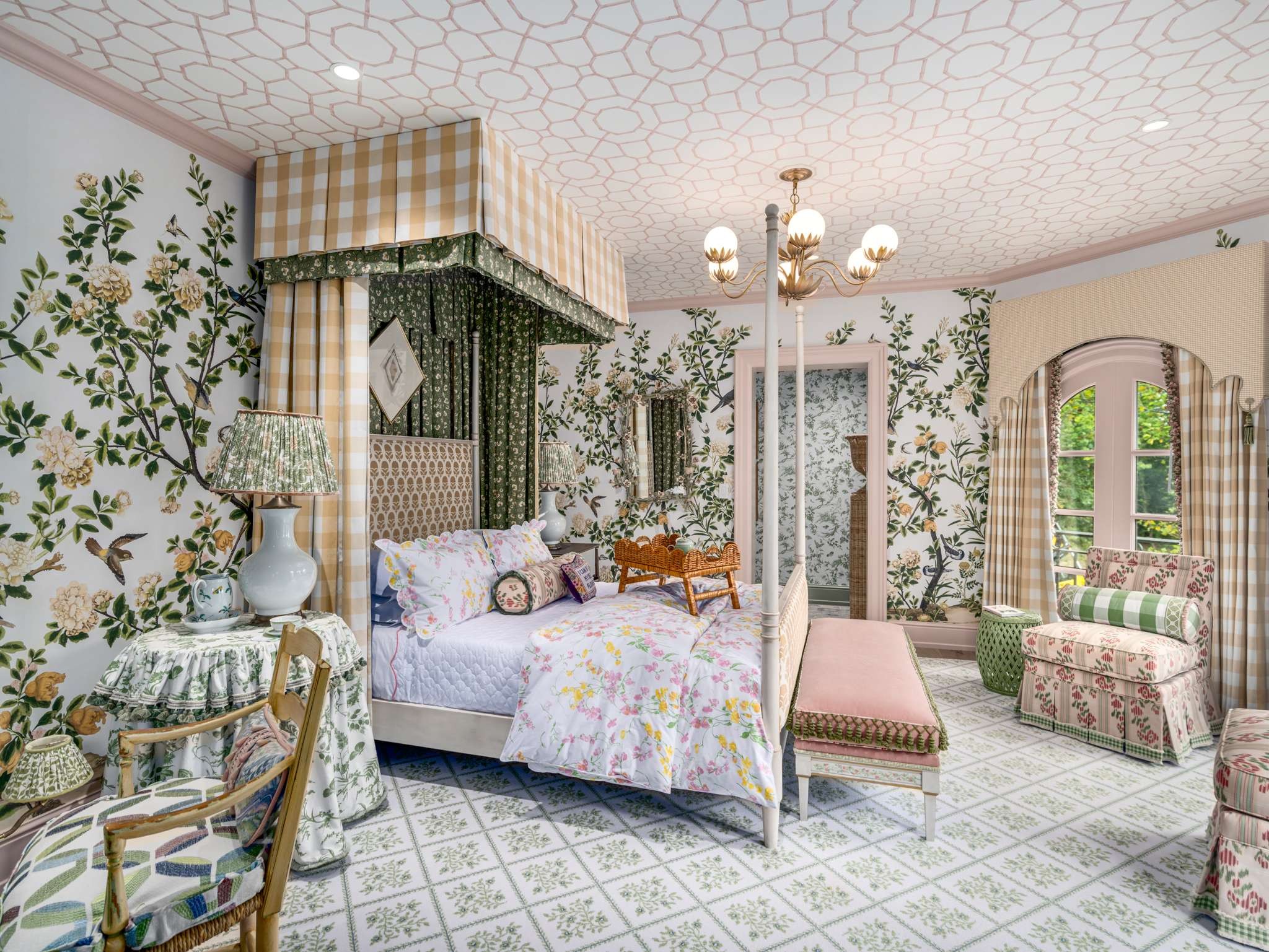 1358 Page Road Nashville, TN 37215 - Photo 20 of 35 a bedroom with a bed and a chandelier