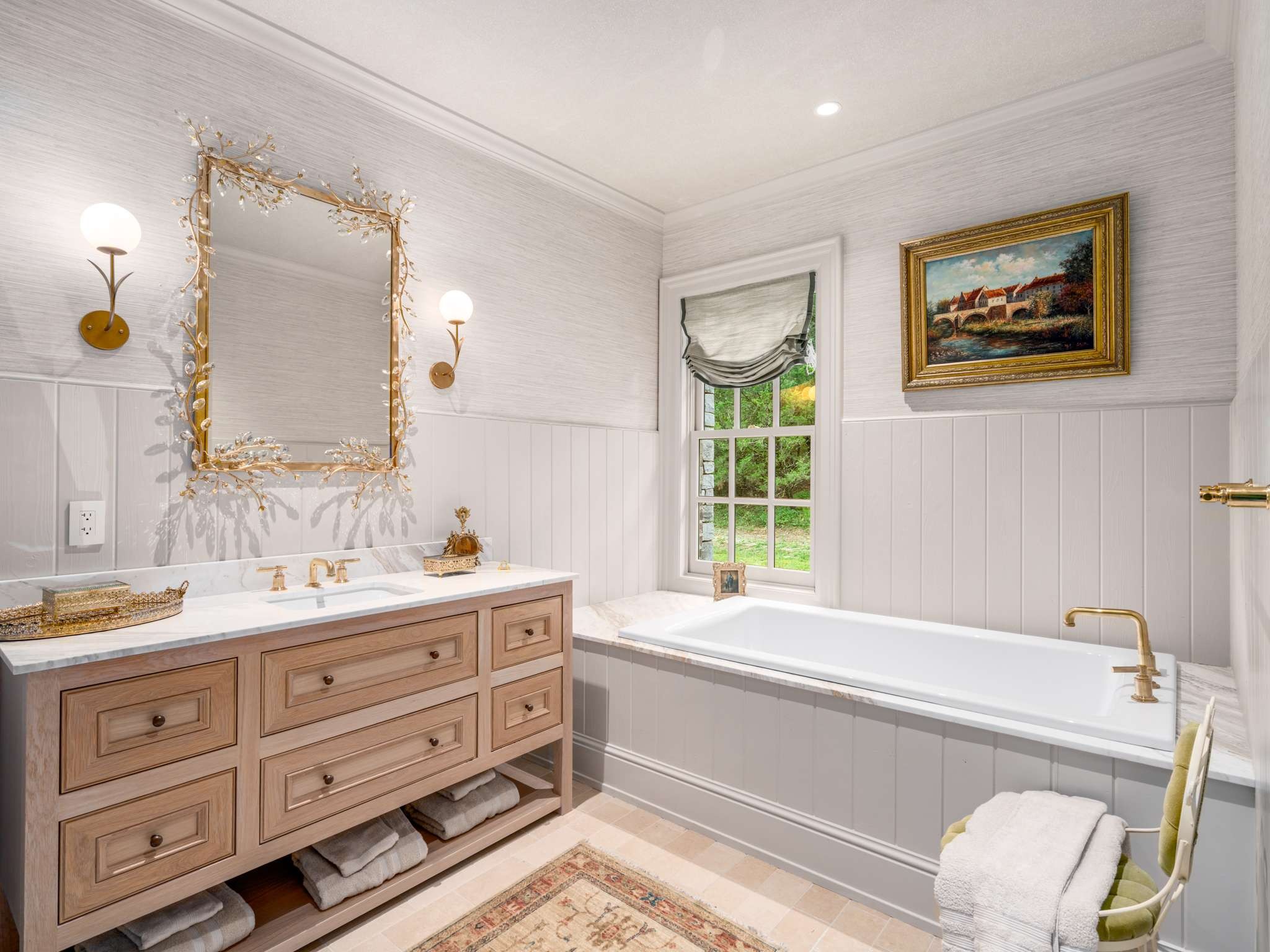 1358 Page Road Nashville, TN 37215 - Photo 26 of 35 a bathroom with a tub sink and mirror