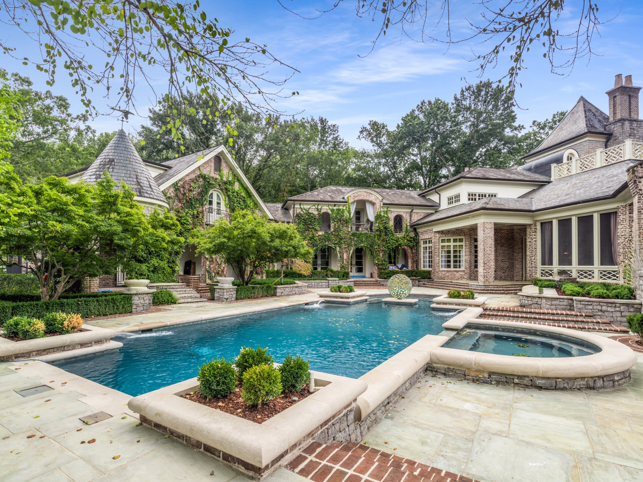 1358 Page Road Nashville, TN 37215 - Photo 33 of 35 a view of a house with swimming pool and sitting area