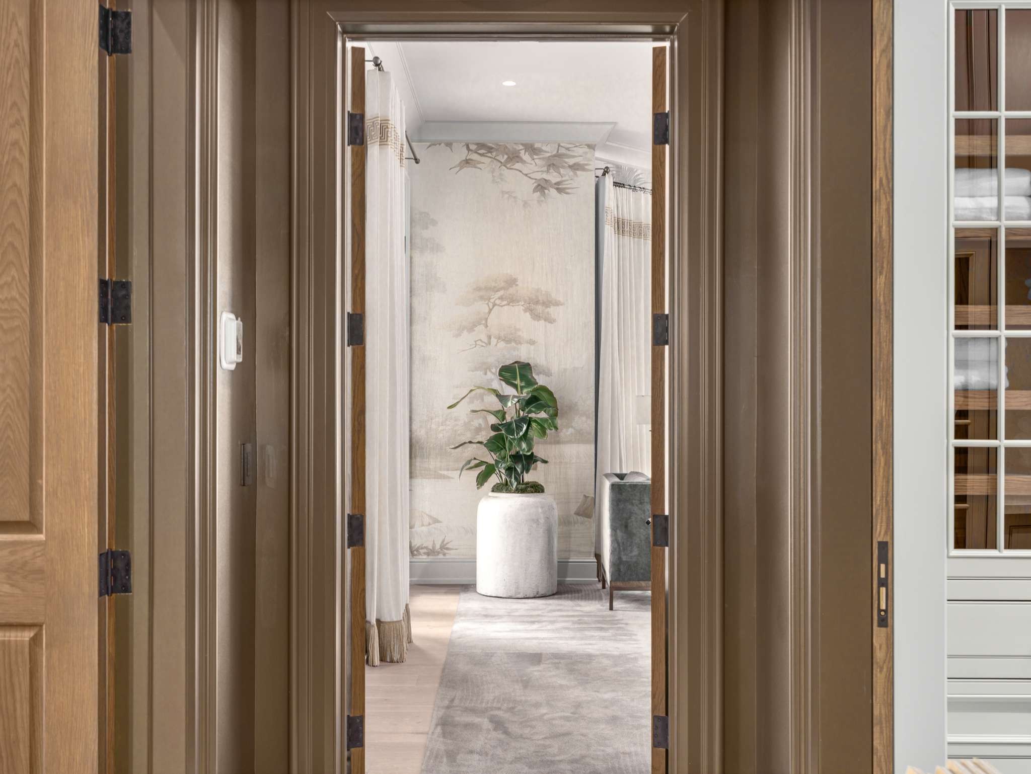 1358 Page Road Nashville, TN 37215 - Photo 10 of 35 a view of a bathroom with a glass door and a window