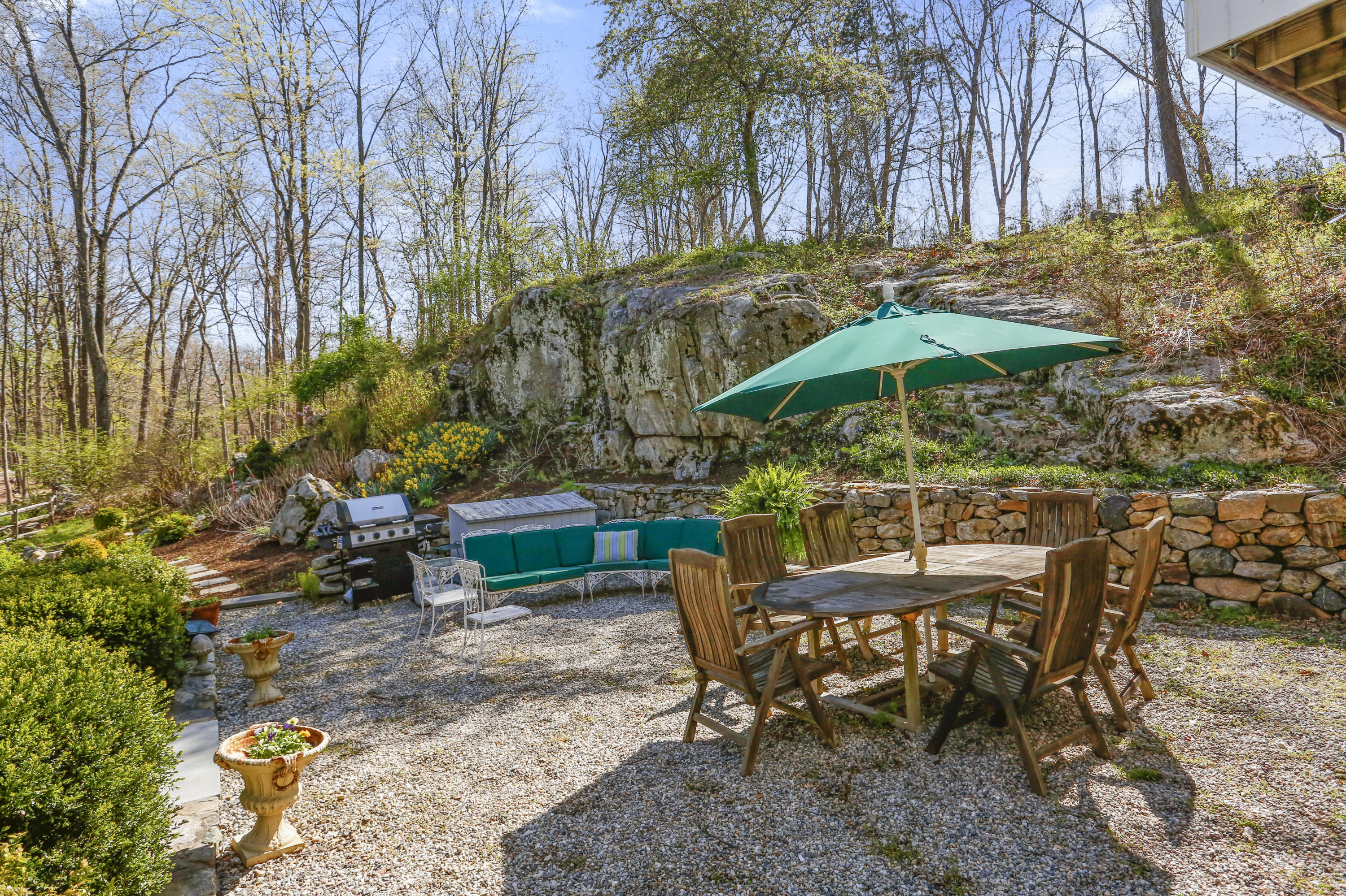 23 Fairmead Road Darien, CT 06820 - Photo 41 of 47 a view of backyard with plants and outdoor seating