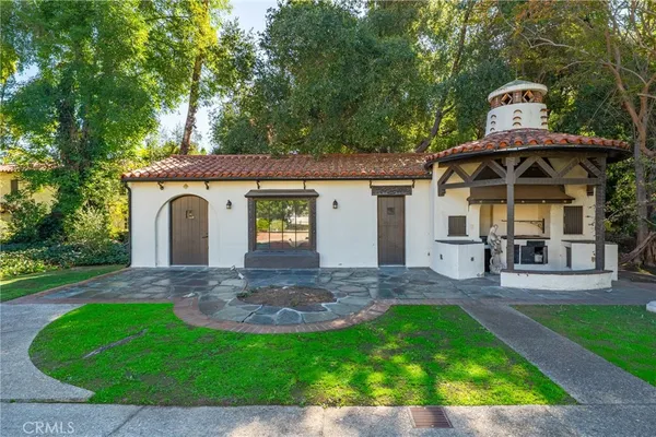 a view of a house with a patio