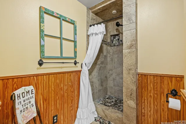 a bathroom with a shower