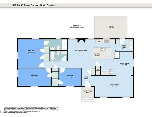 $379,888 | 1417 Barliff Place, Durham, NC 27712