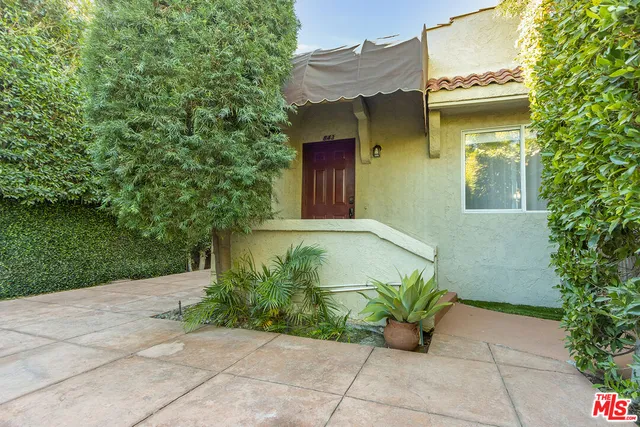 a house with a glass door