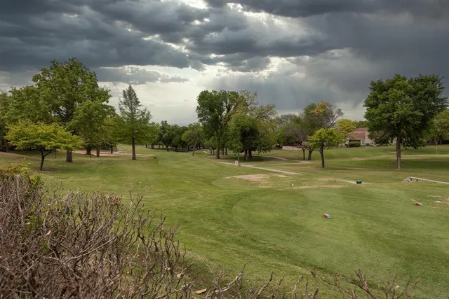 a view of park with slide