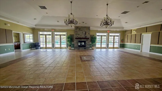 a view of a park with slide