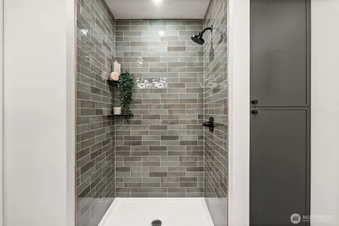 a bathroom with a shower