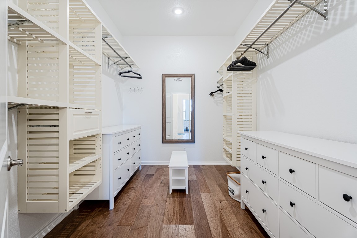 329 Adams Street Georgetown, TX 78628 - Photo 25 of 34 a view of a hallway with closet and wooden floor