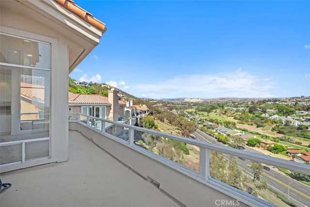 a view of a city from a balcony