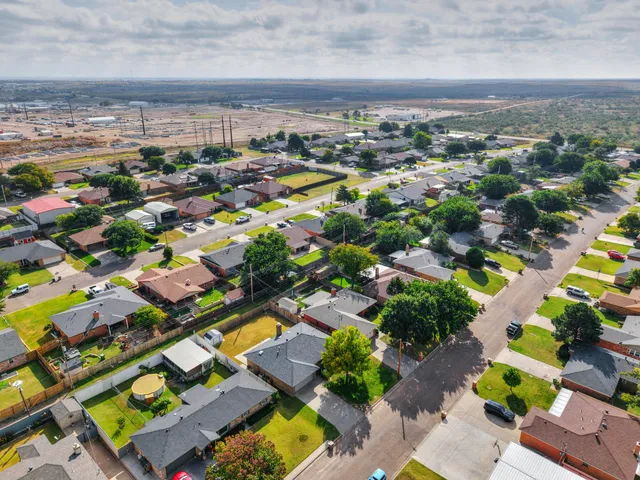 an aerial view of multiple house