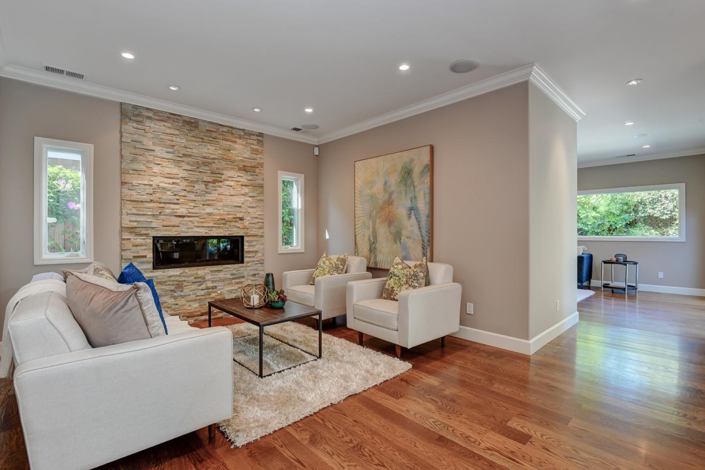 650 Chesley Avenue Mountain View, CA 94040 - Photo 5 of 32 a living room with furniture and a fireplace