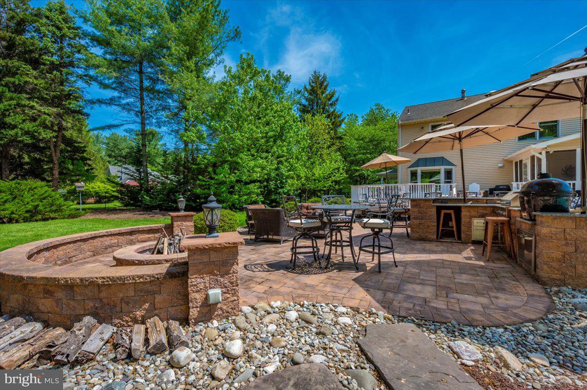 8412 Dasher Court Gaithersburg, MD 20882 - Photo 68 of 83 a view of a patio with a table and chairs under an umbrella