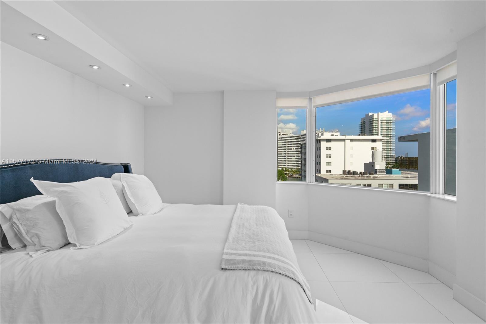 1621 Bay Road, Unit 702 Miami Beach, FL 33139 - Photo 14 of 32 a bedroom with a large bed and a window