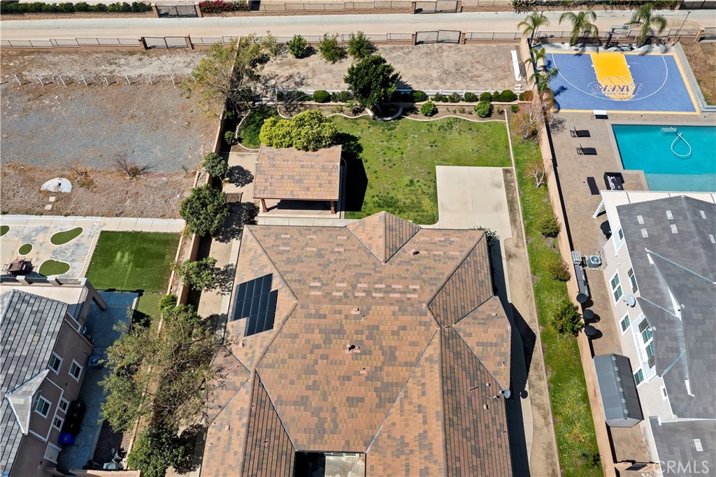 6336 Sloane Court Rancho Cucamonga, CA 91739 - Photo 59 of 69 an aerial view of houses with outdoor space