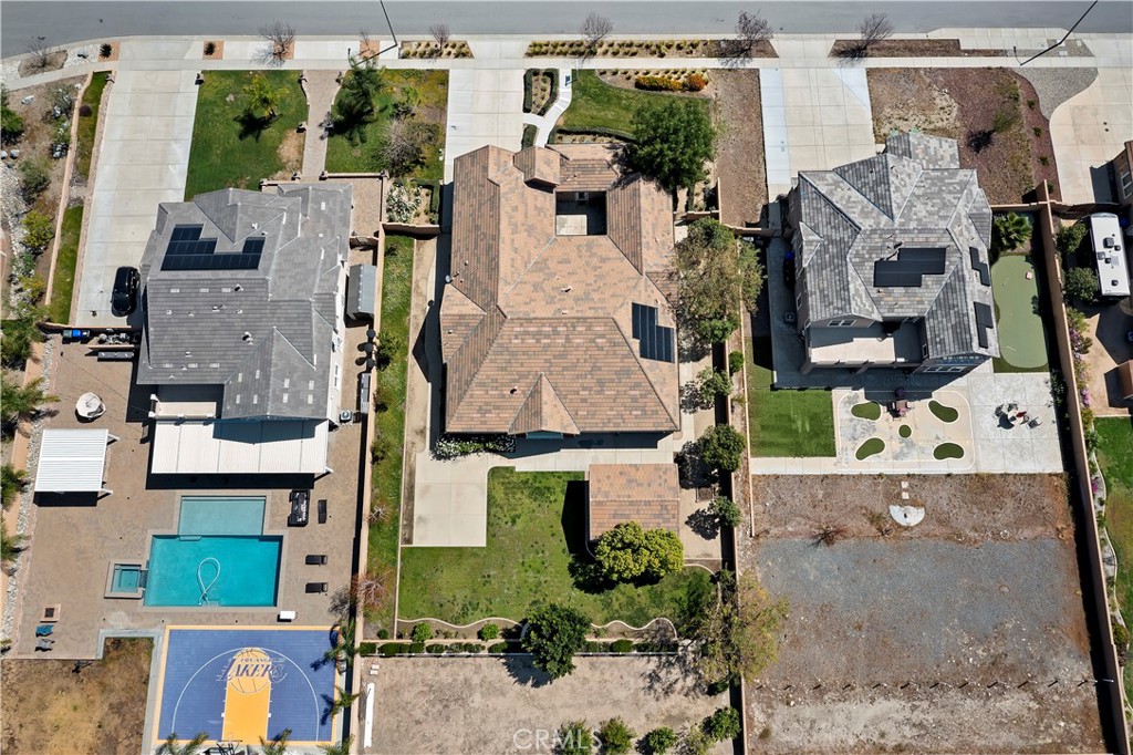 6336 Sloane Court Rancho Cucamonga, CA 91739 - Photo 60 of 69 an aerial view of residential houses with outdoor space