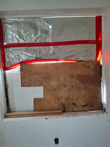 a view of a bench in a room