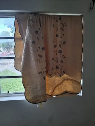 a view of a glass door