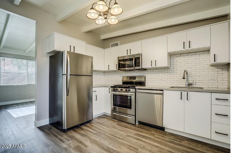1231 North Oleander Street Tempe, AZ 85288 - Photo 5 of 10 a kitchen with stainless steel appliances a refrigerator stove microwave and sink