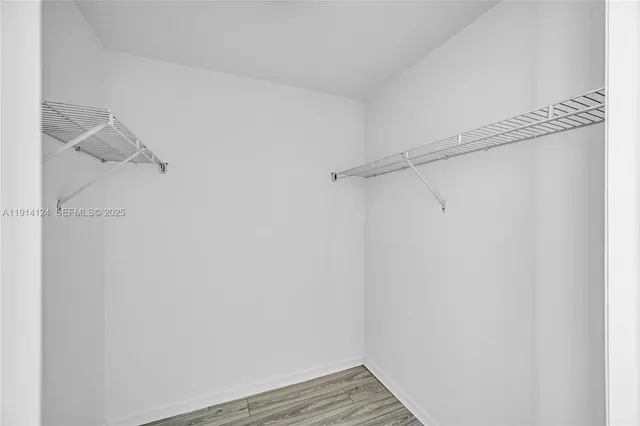 a view of small space with racks on the wall