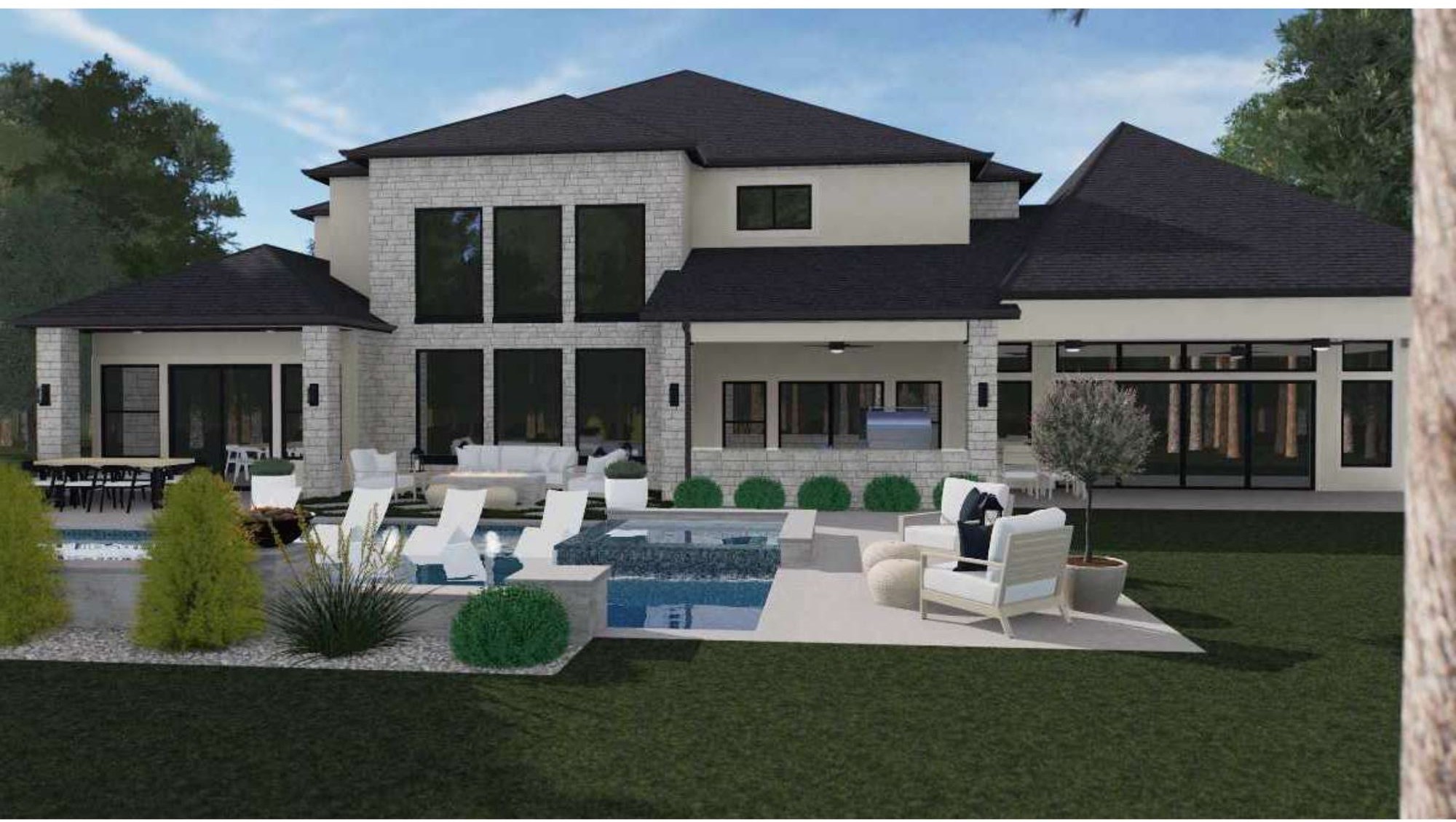 7244 Red Oak Grove Road Montgomery, TX 77316 - Photo 45 of 49 a view of a house with backyard sitting area and swimming pool