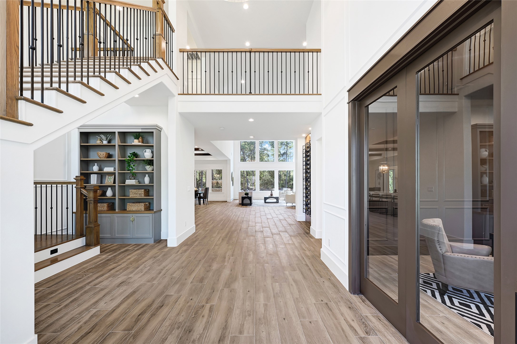 7244 Red Oak Grove Road Montgomery, TX 77316 - Photo 6 of 49 Grand Foyer with inviting floating staircase