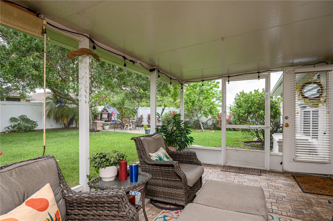 114 Drake Way Sebastian, FL 32958 - Photo 22 of 34 a garden view with a sitting space