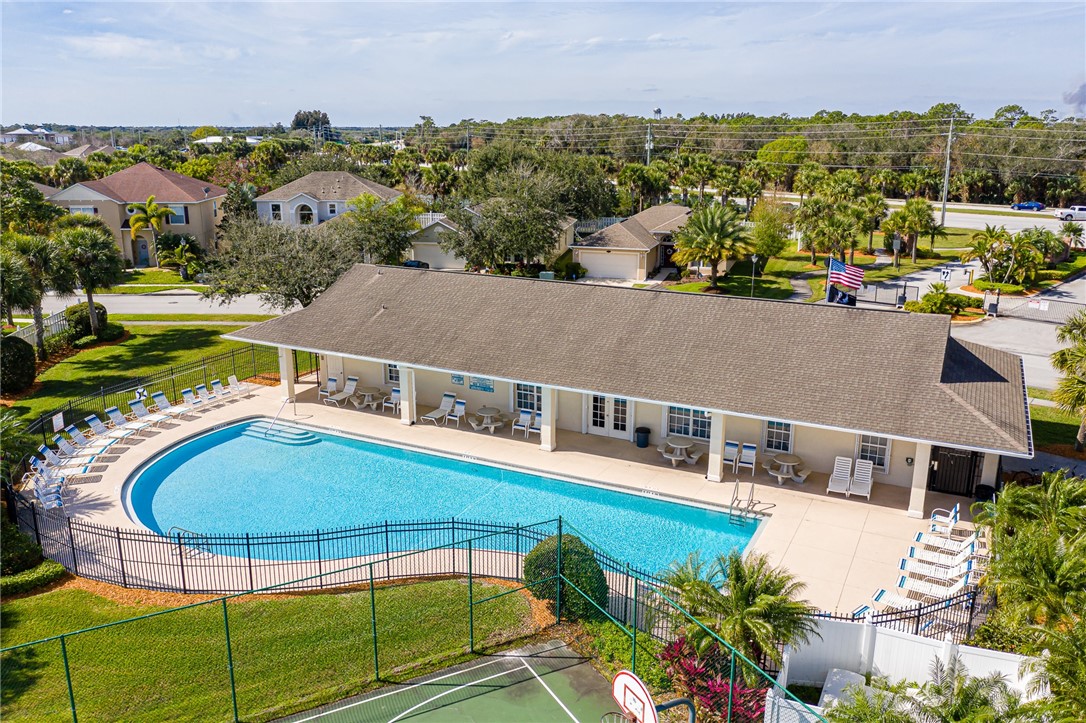 114 Drake Way Sebastian, FL 32958 - Photo 27 of 34 an aerial view of a house with a swimming pool outdoor seating and yard