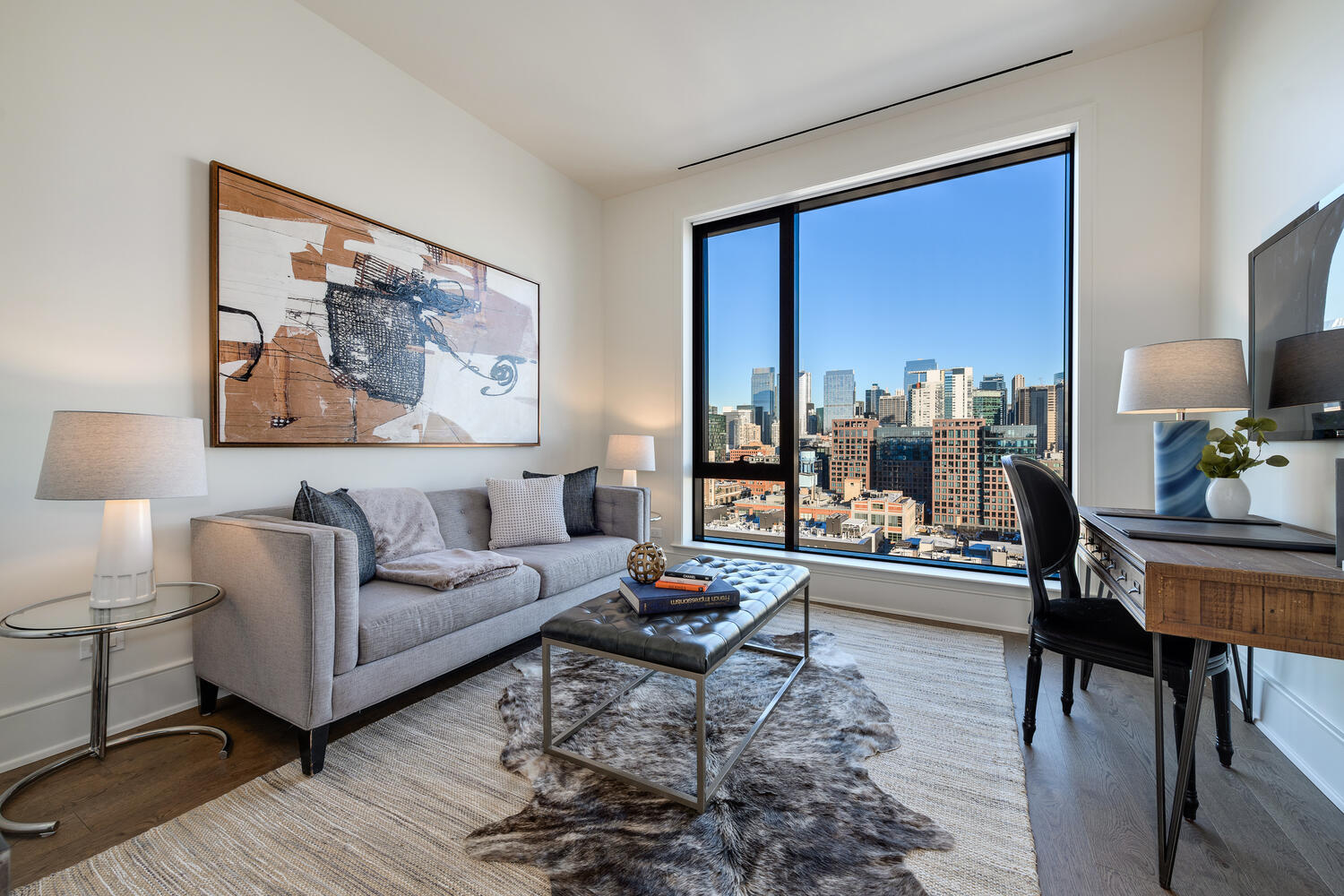 21 North May Street, Unit 1301 Chicago, IL 60607 - Photo 26 of 44 a living room with furniture and a large window