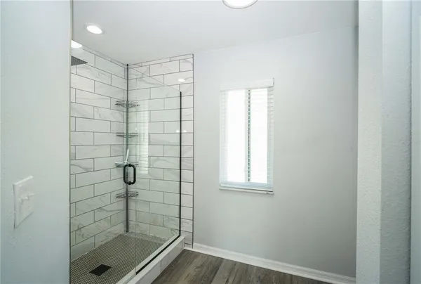 a bathroom with a shower