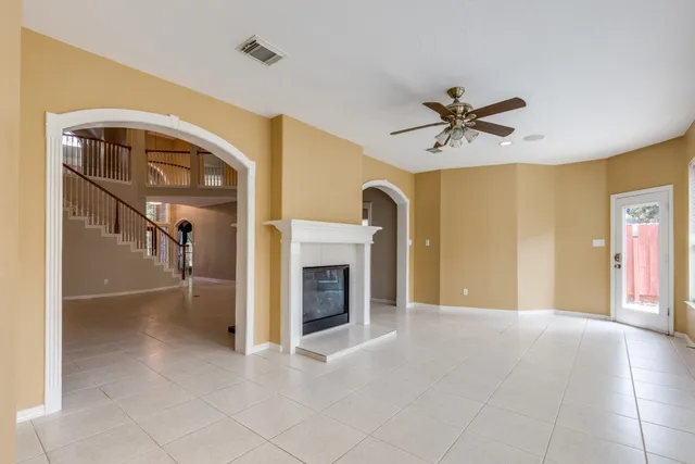 a view of a livingroom with a fireplace