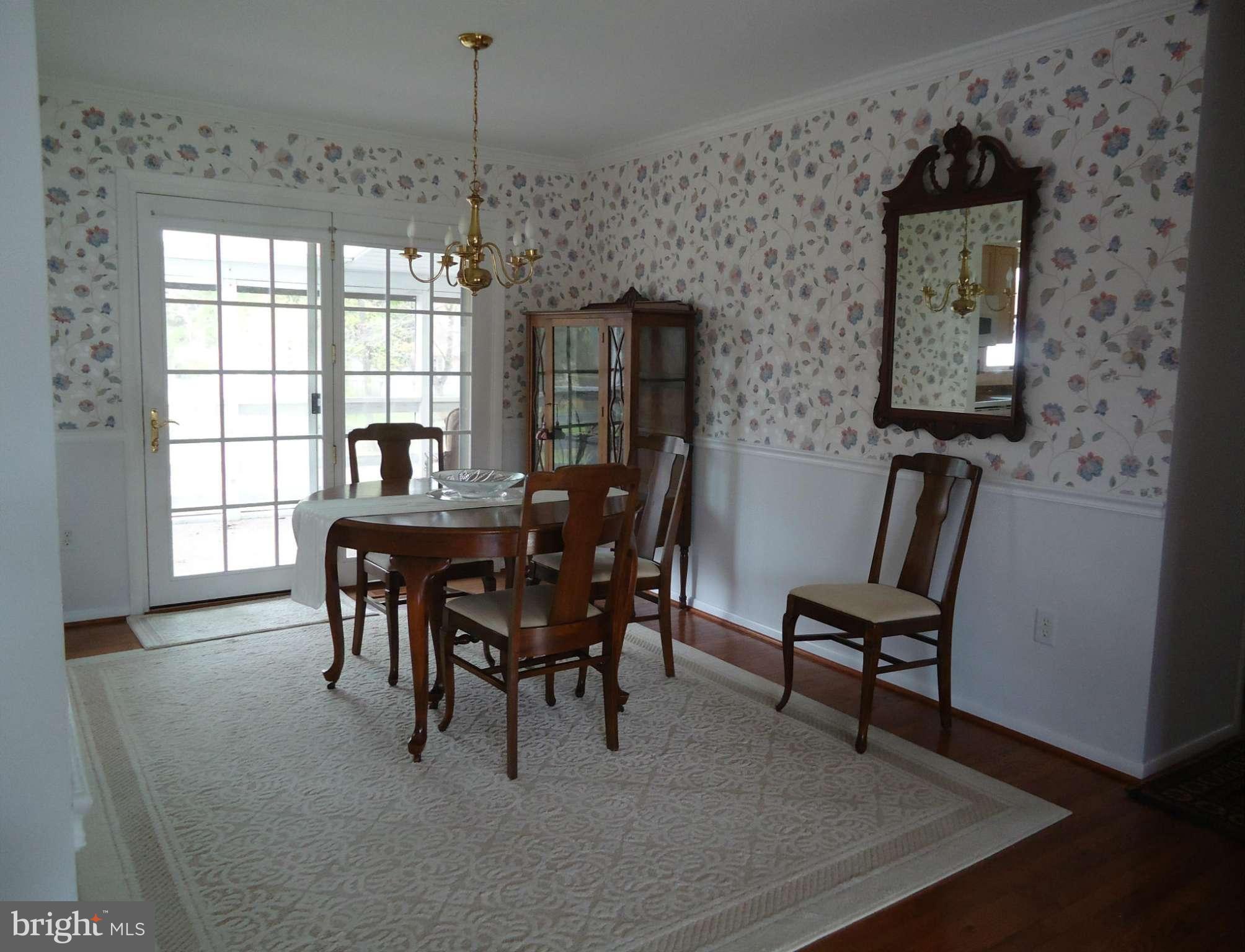 French Doors lead to deck from Dining Room