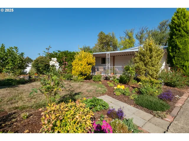 a view of a pathway with a yard