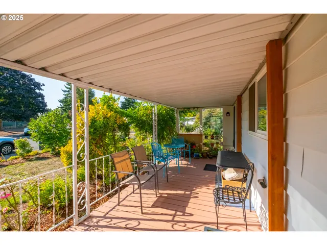 a living room with patio