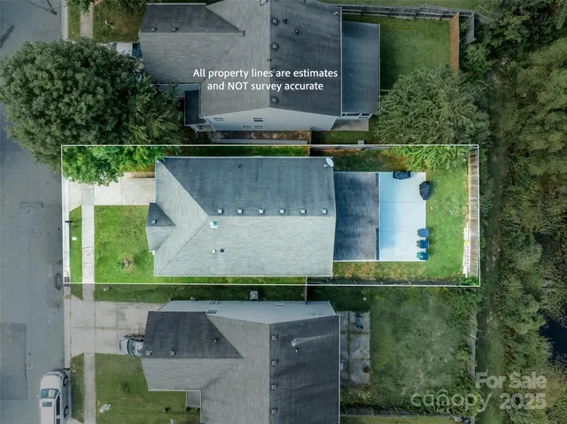 an aerial view of multiple house