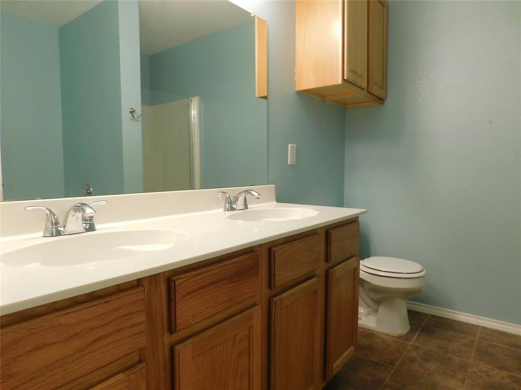8105 Winding Stream Lane Denton, TX 76210 - Photo 20 of 28 a bathroom with a sink a toilet and mirror