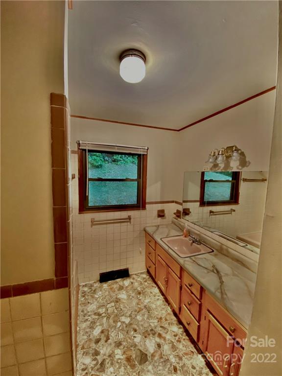 107 Old Mine Road Canton, NC 28716 - Photo 10 of 17 a bathroom with a sink a mirror and a bathtub
