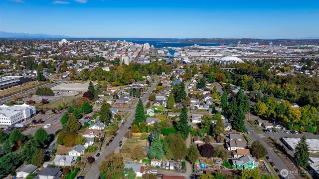an aerial view of a city
