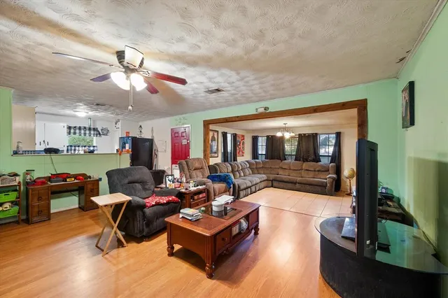 a living room with furniture