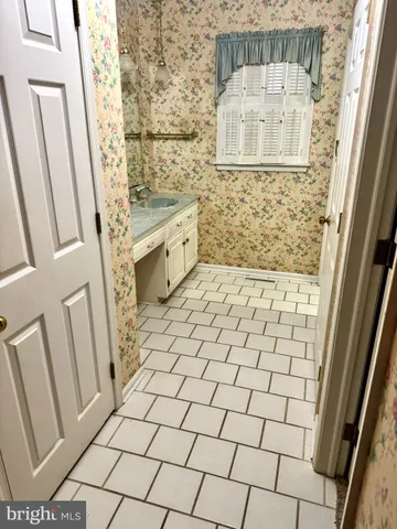 a bathroom with a sink and a shower
