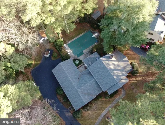 an aerial view of a house