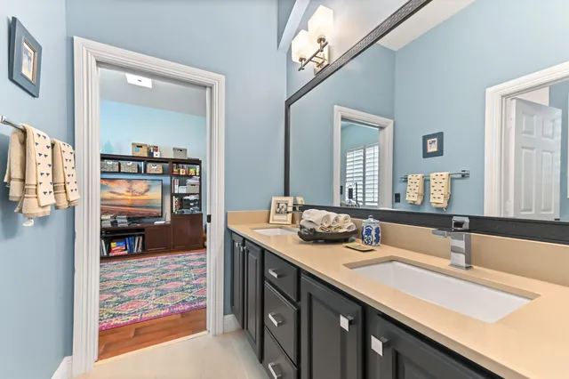 a bathroom with a shower