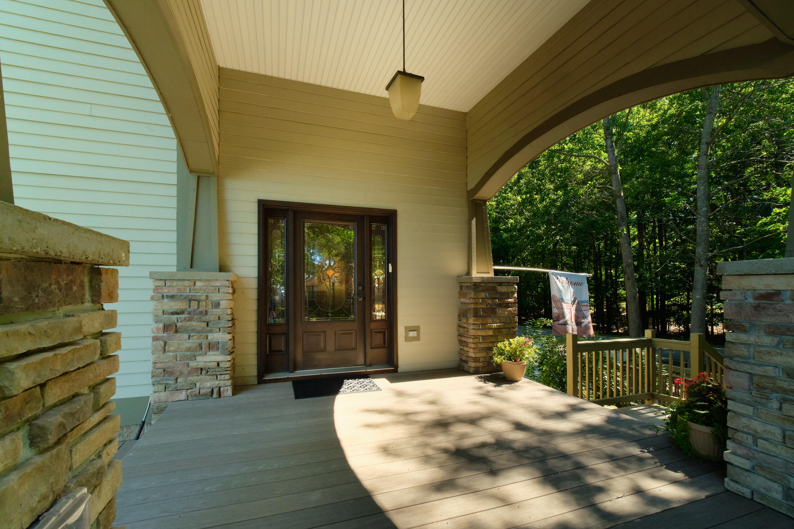4582 West Fox Farm Road Manistee, MI 49660 - Photo 16 of 80 Arches plus stacked Ledgestone pillars